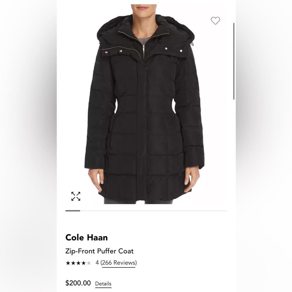 Cole haan black winter jacket